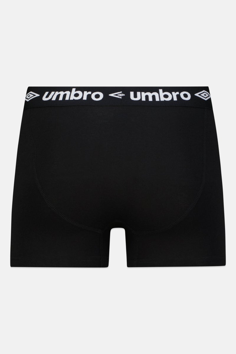 umbro Men 3 Pieces Brand Logo Boxer, Black - Image 3